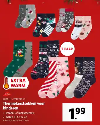 Lidl Thermokerstsokken voor kinderen aanbieding