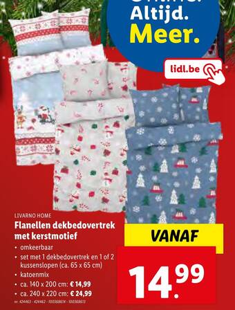 Lidl Flanellen dekbedovertrek met kerstmotief aanbieding