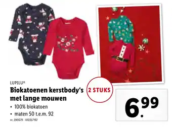 Biokatoenen kerstbody's met lange mouwen