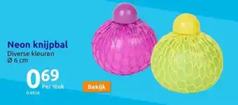 Action Neon knijpbal aanbieding