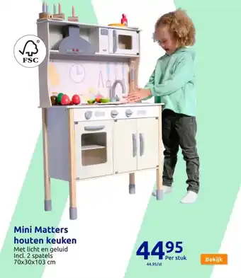 Action Mini Matters houten keuken aanbieding