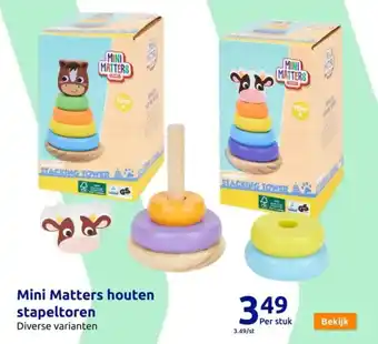 Action Mini Matters houten stapeltoren aanbieding