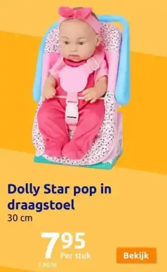 Action Dolly Star pop in draagstoel 30 cm aanbieding