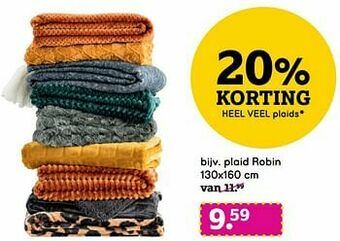 Leen Bakker Plaid robin aanbieding