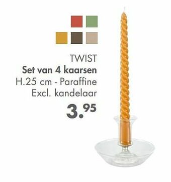 Casa Twist set van 4 kaarsen aanbieding