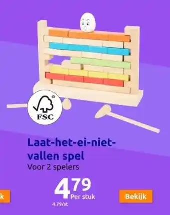 Action Laat-het-ei-niet- vallen spel aanbieding