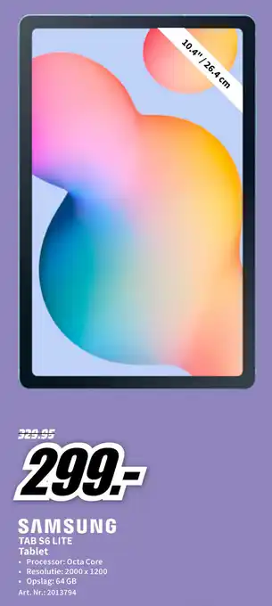 MediaMarkt SAMSUNG TAB S6 LITE Tablet aanbieding