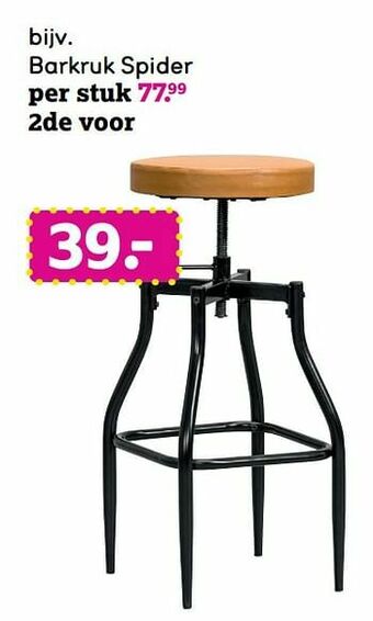 Leen Bakker Barkruk spider aanbieding