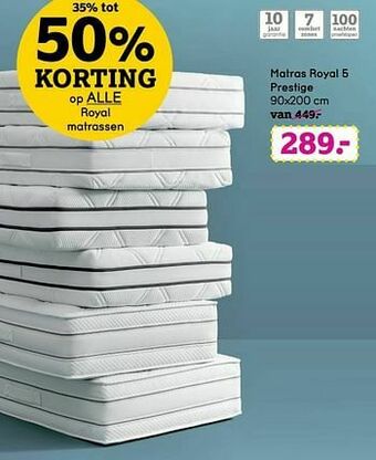 Leen Bakker Matras royal 5 prestige aanbieding