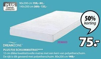 Jysk Plus f35 schuimmatras aanbieding