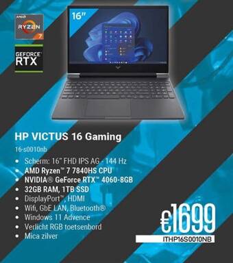CompuDeals HP VICTUS 16 Gaming 16-s0010nb aanbieding