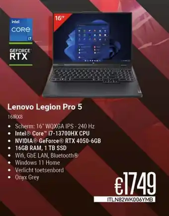 CompuDeals Lenovo Legion Pro 5 16IRX8 aanbieding