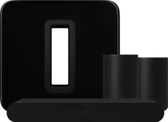 Sonos ray zwart + 2x era 100 zwart + sub g3 zwart