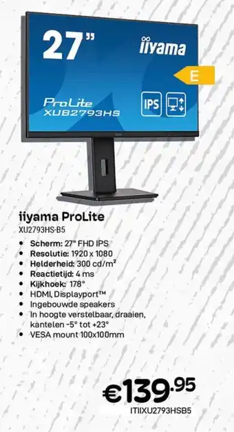 CompuDeals iiyama ProLite XU2793HS-B5 aanbieding
