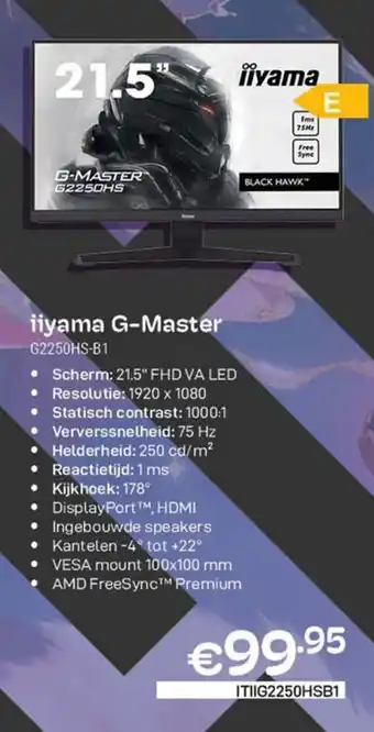 CompuDeals iiyama G-Master G2250HS-B1 aanbieding