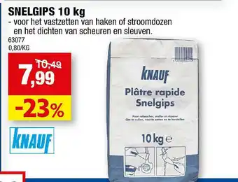 Hubo Snelgips 10 Kg Knauf aanbieding