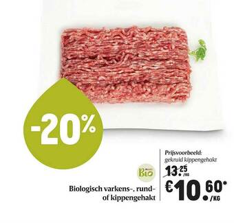 Delhaize Biologisch Varkens-, Rund- Of Kippengehakt aanbieding