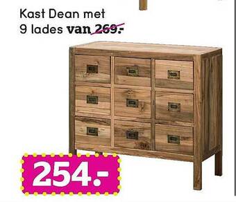 Leen Bakker Kast Dean Met 9 Lades aanbieding