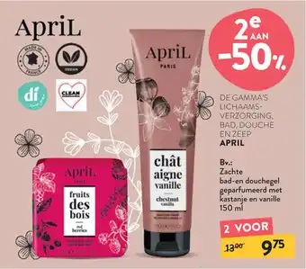 Di APRIL Zachte bad-en douchegel geparfumeerd met kastanje en vanille 150 mL aanbieding