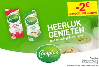 Campina Culinaire room 20% VG of Opklopbare room 40% VG 1L