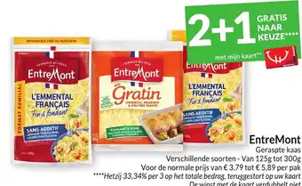 Intermarché EntreMont Geraspte kaas aanbieding