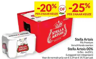 Intermarché Stella Artois Pils Premium Verschillende soorten Stella Artois 00% In fles - 6x25CL aanbieding
