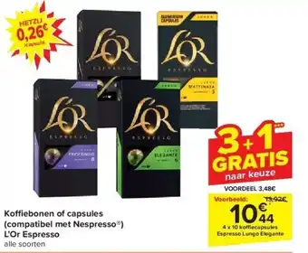 Carrefour Koffiebonen of capsules aanbieding