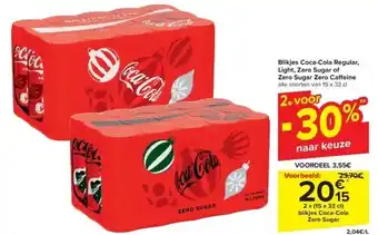 Carrefour Blikjes coca-cola regular, light, zero sugar of zero sugar zero ca eine aanbieding