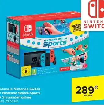 Console nintendo switch + nintendo switch sports + 3 maanden online