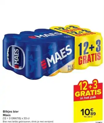 Carrefour Blikjes bier maes aanbieding