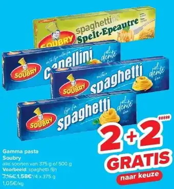 Carrefour Gamma pasta soubry aanbieding