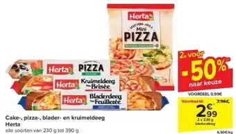 Carrefour Cake-, pizza-, blader- en kruimeldeeg herta aanbieding