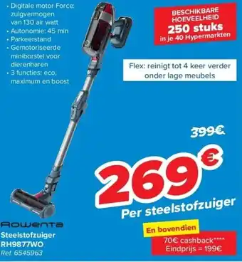 Carrefour Steelstofzuiger rh9877wo aanbieding