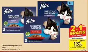 Carrefour Kattenvoeding in pouch felix aanbieding