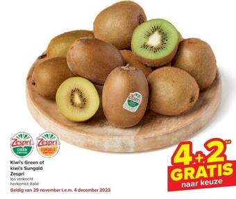 Carrefour Kiwi’s green of kiwi’s sungold zespri aanbieding