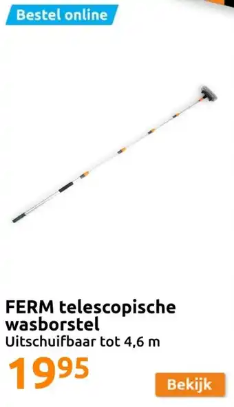 Action FERM telescopische wasborstel Uitschuifbaar tot 4,6 m aanbieding
