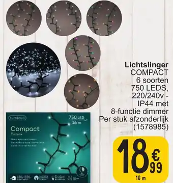Lichtslinger COMPACT 6 soorten 750 LEDS, 220/240V - IP44 16cm