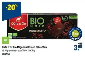 Makro Côte d`or bio mignonnette en tabletten aanbieding