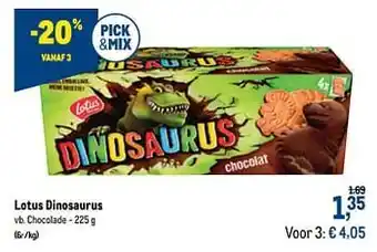 Makro Lotus dinosaurus chocolade 225 gram aanbieding