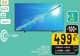 Cora ambi light LED-TV 43PUS8548 HDMIx3 / USBx2 aanbieding