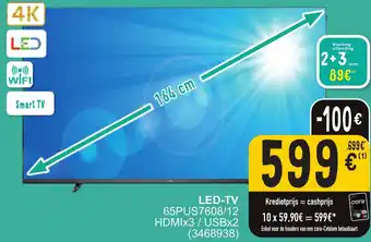 Cora LED-TV 65PUS7608/12 HDMIX3 / USBx2 aanbieding