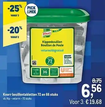 Makro Knorr bouillontabletten kip - vetarm aanbieding