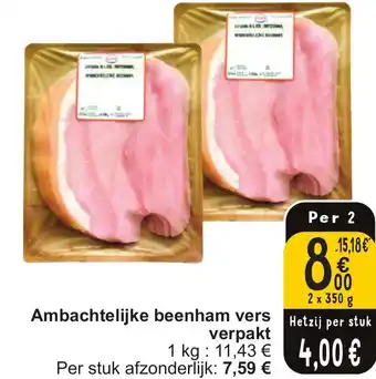 Ambachtelijke beenham vers verpakt 2 x 350g