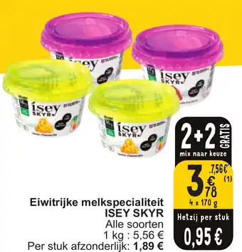 Cora ISEY SKYR Eiwitrijke melkspecialiteit 4 x 170g aanbieding