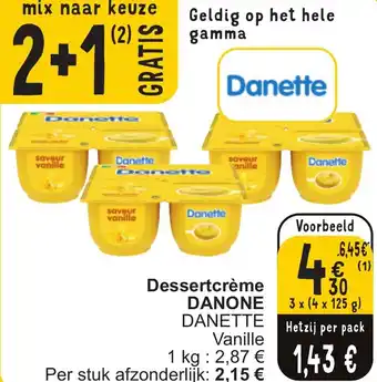 DANONE DANETTE Dessertcrème  Vanille 3 x (4 x 125g)