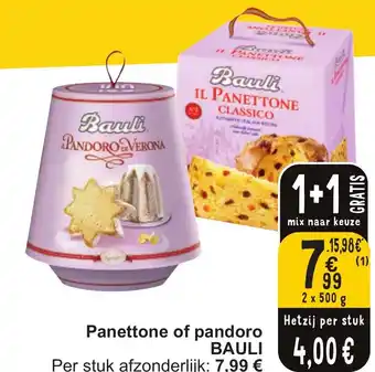 Cora Bauli Panettone of pandoro 2 x 500g aanbieding