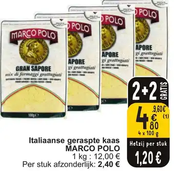 Cora MARCO POLO Italiaanse geraspte kaas 4 x 100g aanbieding