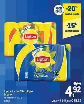 Makro Lipton ice tea regular 33 cl aanbieding