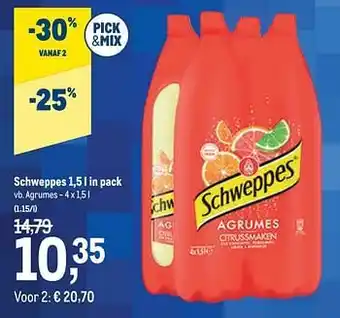 Makro Schweppes agrumes 1,5 liter aanbieding