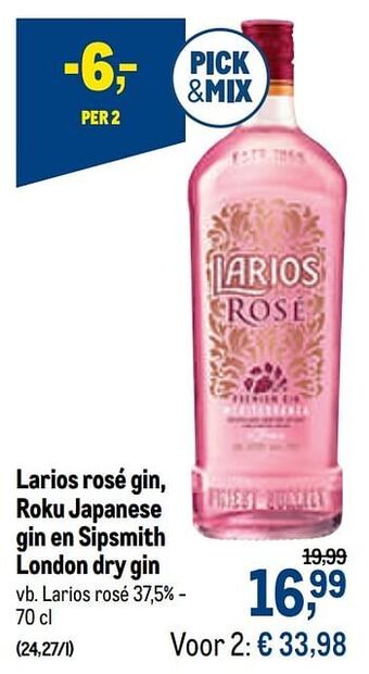 Makro Larios rosé aanbieding